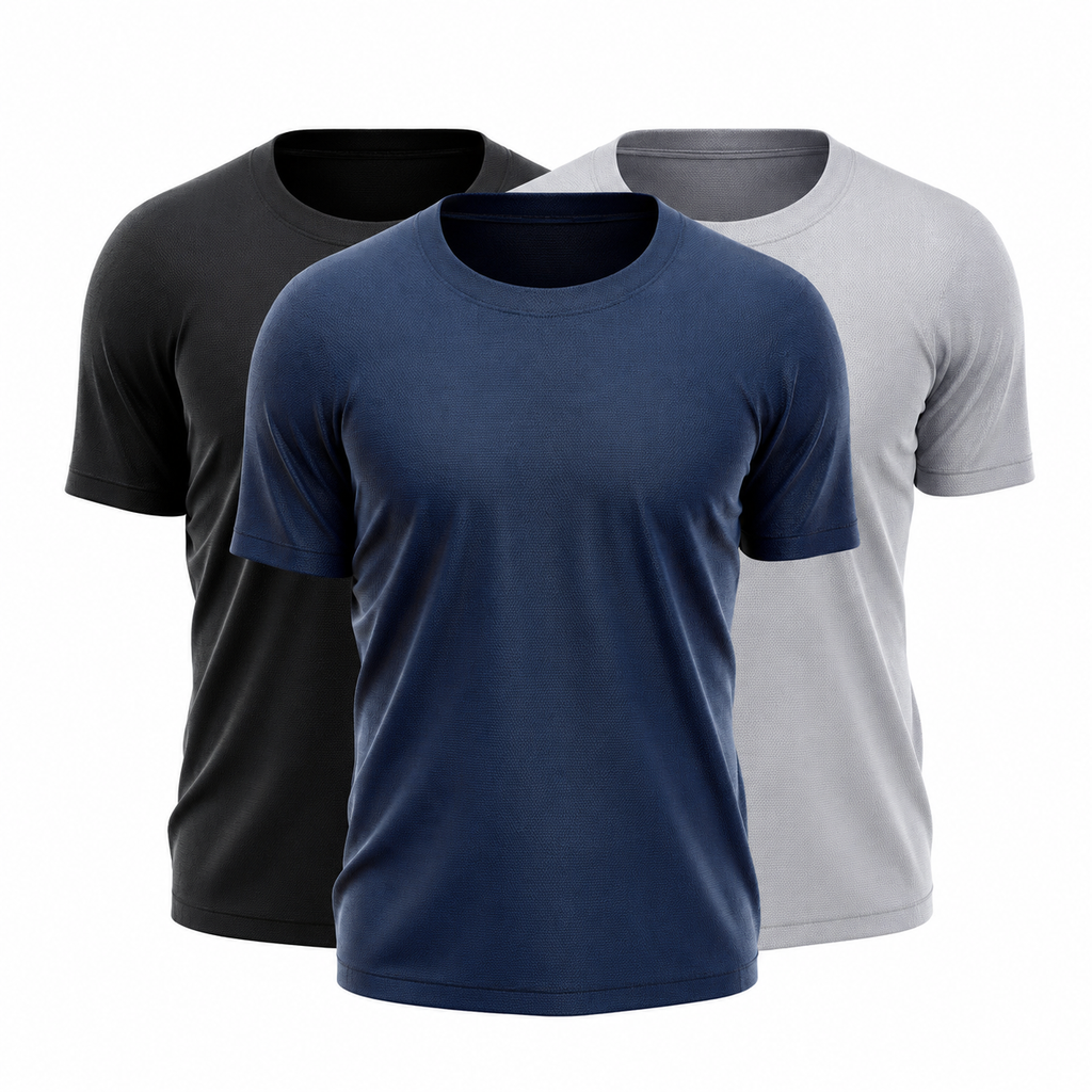 Kit de 3 Camisetas Deportivas para Hombre | Transpirables y de Secado Rápido