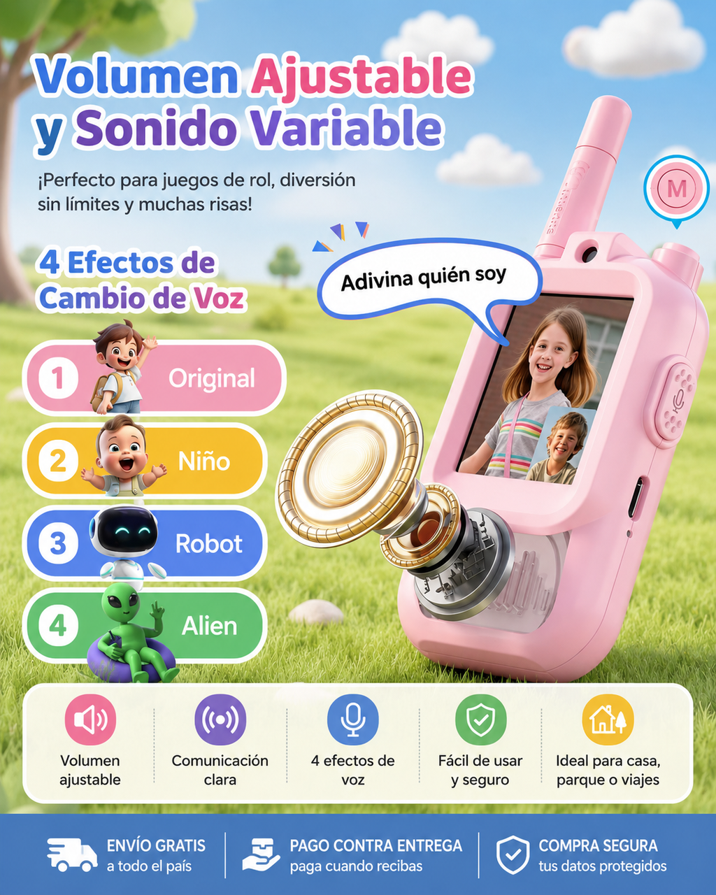 Walkie Talkies Infantiles con Pantalla
